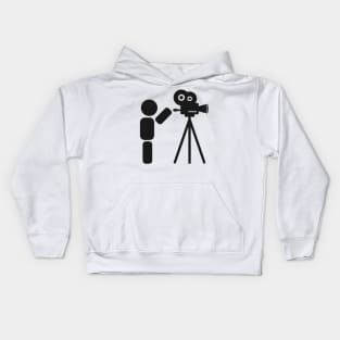 Cameraman abstract drawing Kids Hoodie